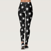White Starfish on Black Leggings (Achterkant)