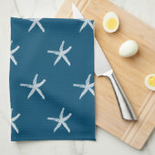 White Starfish Patronen Ocean Blue Custom Cute Theedoek (Quarter Fold)