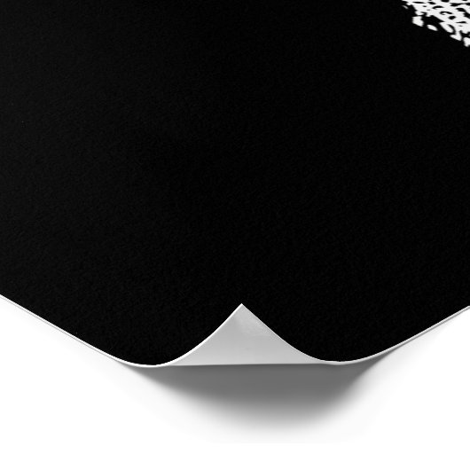 White Starfish Pattern Black Aangepaste kleur eleg Poster (Hoek)
