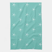 White Starfish Pattern Blauwgroen Blue Nautical Be Theedoek (Verticaal)