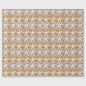 White Starfish Pattern Water Nautical Sandy Beach Cadeaupapier (Vlak)