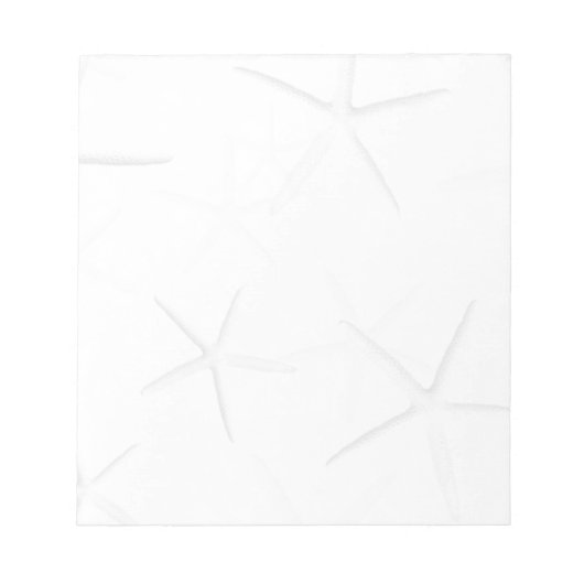 White Starfish Tropical Blank Note Pad Notitieblok (Voorkant)