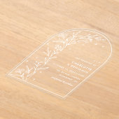 White Starry Celestial Arch Botanische bruiloft Acryl Uitnodigingen (Laagn)