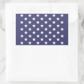 White Stars Patriotic American Flag Pattern Rechthoekige Sticker (Tas)
