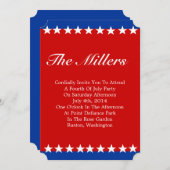 White Stars Patriotic Party Invitation (Devant / Derrière)