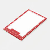 White Stars Pattern on Bright Red Personalised Post-it® Notes (Schuin)