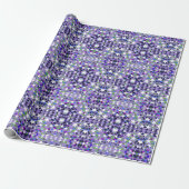 White Stars Purple Bold Modern Fun Event Cadeaupapier (Uitgerold)