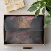 White Steampunk Cat, Roses, Decoupage Tissuepapier (Geschenk)