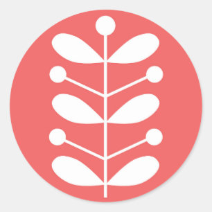 White Stems Ronde Sticker