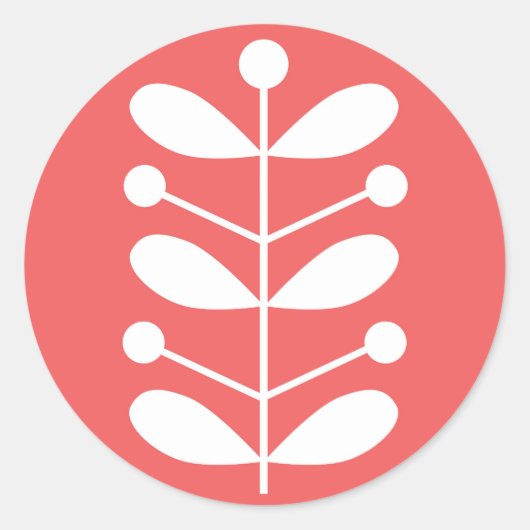 White Stems Ronde Sticker (Voorkant)