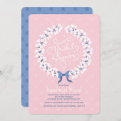 White Stephanotis Wreath Bridal Show Invitation (Devant / Derrière)