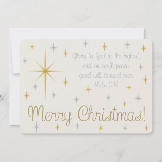 White Sterrennacht kerstkaart (Voorkant)