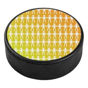 White Stick Mannen Hockey Puck
