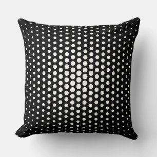 White Stippen Modern Black Kussen