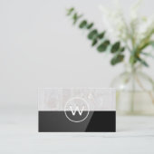 White Stone | Zwart gloss Visitekaartje (Staand voorkant)