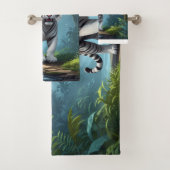 White Storm Tiger – Jungle Lightning Fantasy Mouse Bad Handdoek (Insitu)