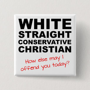 White Straight Conservative Christelijk Button Bad