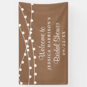 White String lampjes op Rustic Kraft Vrijgezellenf Spandoek (Verticaal)