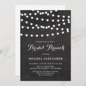 White String Lights op Chalkboard Bridal Brunch Kaart (Voorkant / Achterkant)