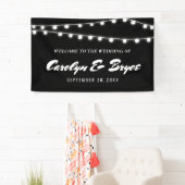White string van lights Chalkboard Wedding Spandoek (Insitu)