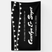 White string van lights Chalkboard Wedding Spandoek (Verticaal)