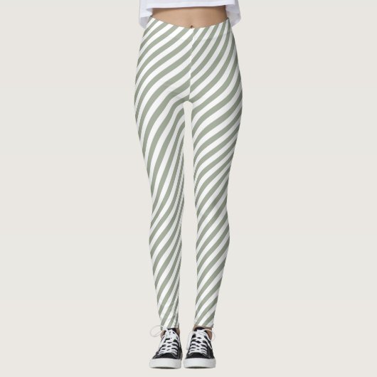 White Stripe Patroon Leggings (Voorkant)