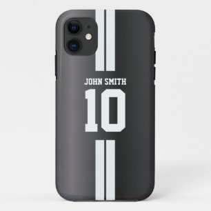 White Stripe Soccer Jersey Dark iPhone 5 Hoesje