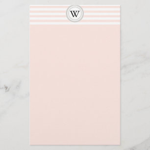 White Stripes Monogram Briefpapier