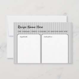 White Stripes Recipcard Kaart