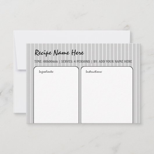 White Stripes Recipcard Kaart (Voorkant)