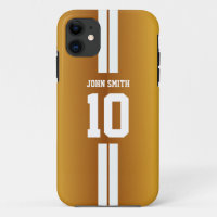 White Stripes Soccer Jersey Golden iPhone 5 Hoesje