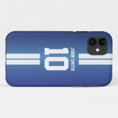 White Stripes Soccer Player Blue iPhone 5 Hoesje (Achterkant (horizontaal))
