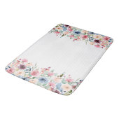 White Stripes Spring Flowers Border Accent Badmat (Gekanteld)
