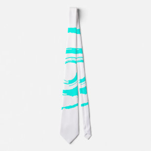 White Stropdas met Big Cyan Twirl