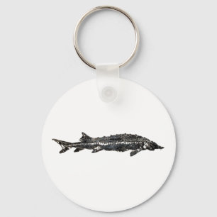 White Sturgeon Gyotaku-40-item Sleutelhanger