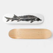 White Sturgeon Gyotaku SkateBoard (Horizontaal)