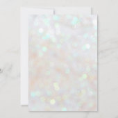 White Subtle Glitter Bokeh Wedding Invitation Kaart (Achterkant)