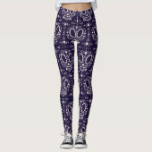 White Sugar Skull Patroon Leggings (Voorkant)