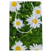 White Summer Daisy Garden Medium Cadeauzakje (Voorkant)