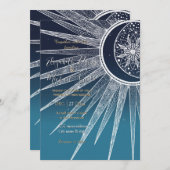 White Sun Moon Mandala Blue Gradient Design Kaart (Voorkant / Achterkant)