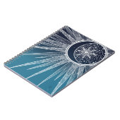 White Sun Moon Mandala Blue Gradient Design Notitieboek (Linkerzijde)