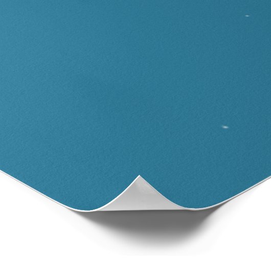 White Sun Moon Mandala Blue Gradient Design Poster (Hoek)