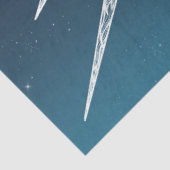 White Sun Moon Mandala Blue Gradient Design Tissuepapier (Detail)