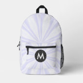 White Sunburst Monogrammed Black Circle Bedrukte Rugzak (Voorkant)