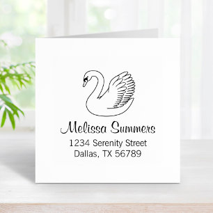 White Swan Adres Rubberstempel