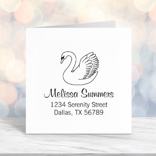 White Swan Adres Zelfinktende Stempel
