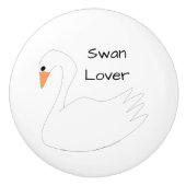 White Swan Design Personalised Keramische Knop (Voorkant)