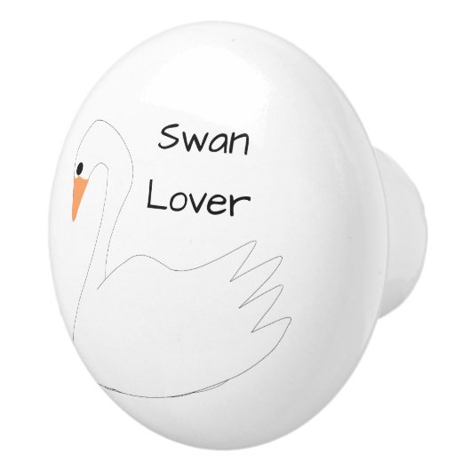 White Swan Design Personalised Keramische Knop (Rechts)