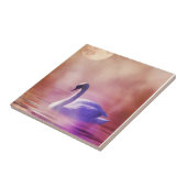 White Swan drijft op een slecht meer Tegeltje (Zijkant)