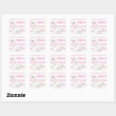 White Swan Elegant Script roze Hartelijk dank Vierkante Sticker (Vel)